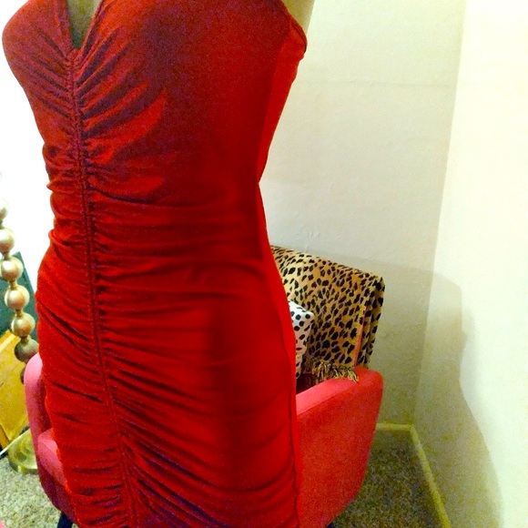 🧨 mini dress with straps and rippling detail down front. Ties at bottom. - Picture 2 of 5